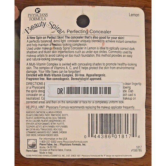 NIP Physicians Formula BEAUTY SPIRAL LEMON Perfecting Concealer Eye Circles NOS - Picture 6 of 11